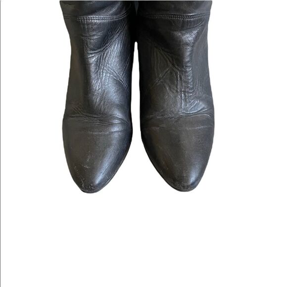 HENDRY’S SABRINA SHOES by LA VALLEE Leather Tall Boots Heel Black 11 - Picture 4 of 12